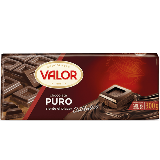 CHOCOLATE PURO VALOR 300 GRS PASTILLA