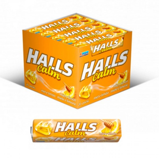 HALLS MIEL Y LIMON S/AZUCAR 20u