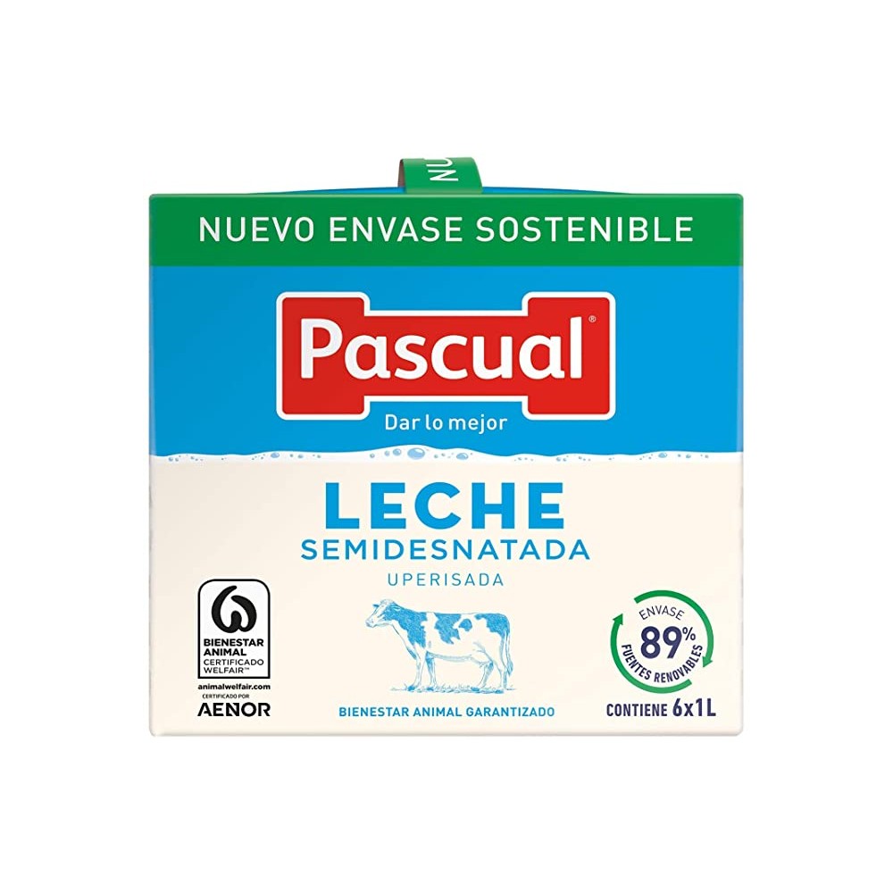 LECHE PASCUAL SEMI 6 BRIK 1 L,