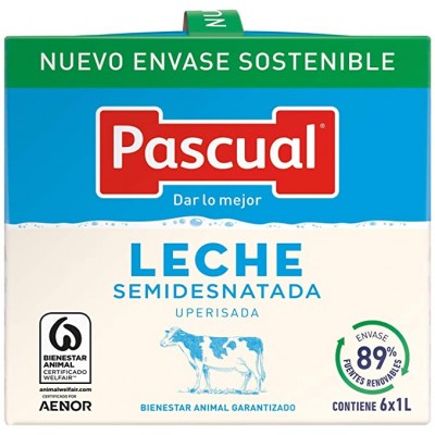 LECHE PASCUAL SEMI 6 BRIK 1 L,