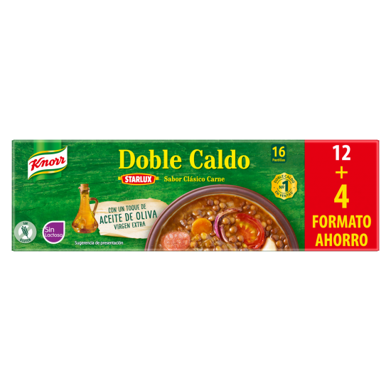 CALDO CARNE KNORR 16 PASTILLAS