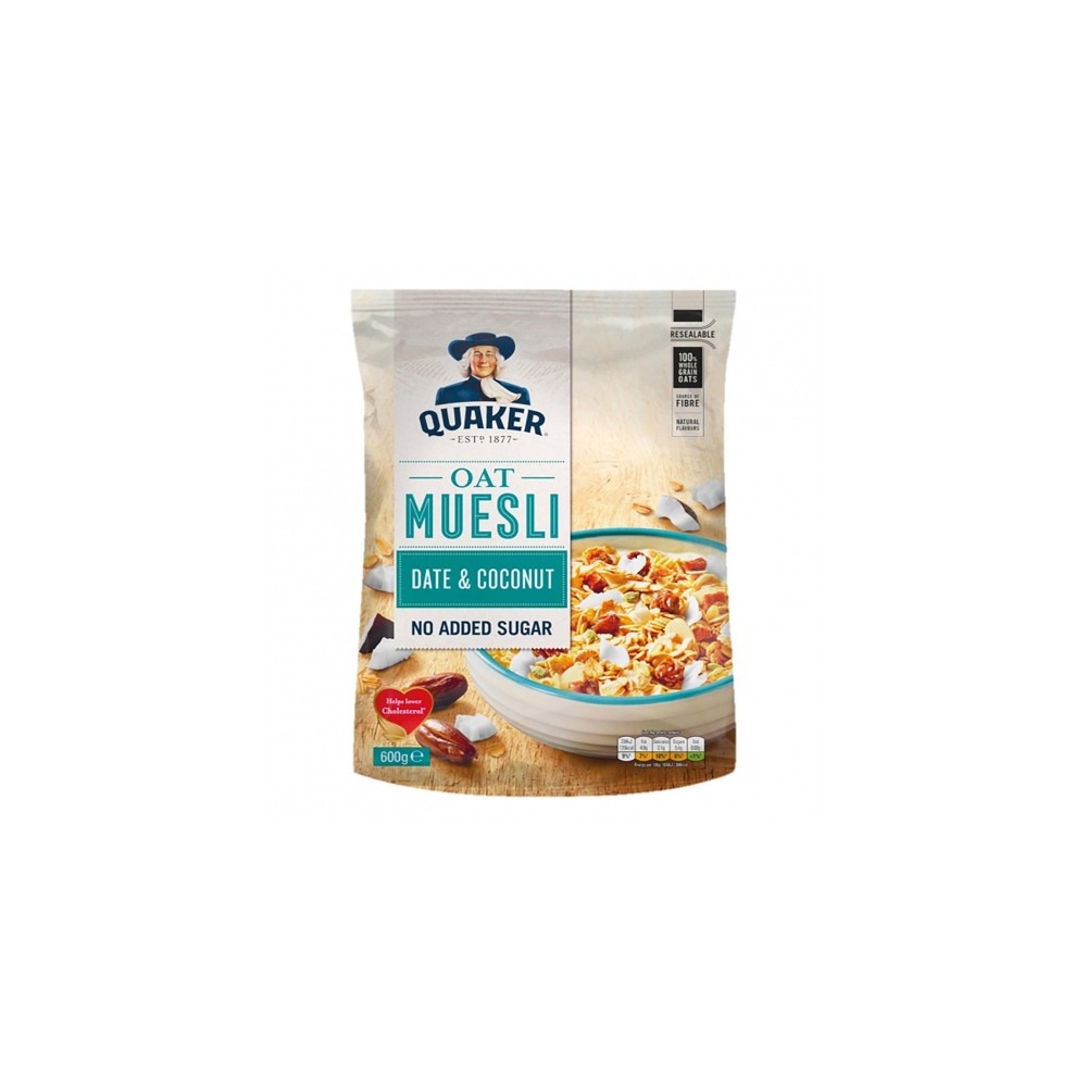 QUAKER MUESLI TRADICIONAL DATILES Y COCO 600g 4Uni