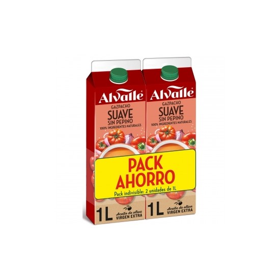 Alvalle GAZPACHO SUAVE BIPACK 1 + 1 LT. 1000g 12Uni