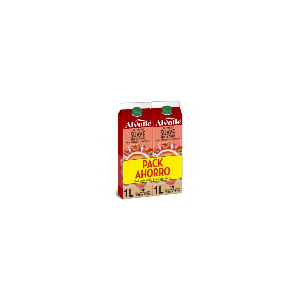 Alvalle GAZPACHO SUAVE BIPACK 1 + 1 LT. 1000g 12Uni