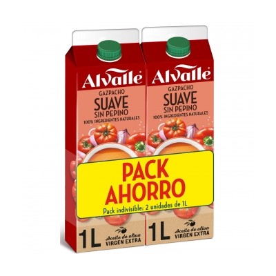 Alvalle GAZPACHO SUAVE BIPACK 1 + 1 LT. 1000g 12Uni