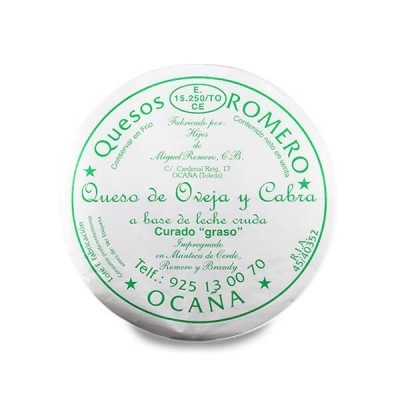 QUESO AL ROMERO CURADO OVEJA-CABRA DE OCAÑA 3Kg Aprox