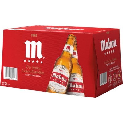 Cerveza MAHOU 5 ESTRELLAS 25CL PACK-24