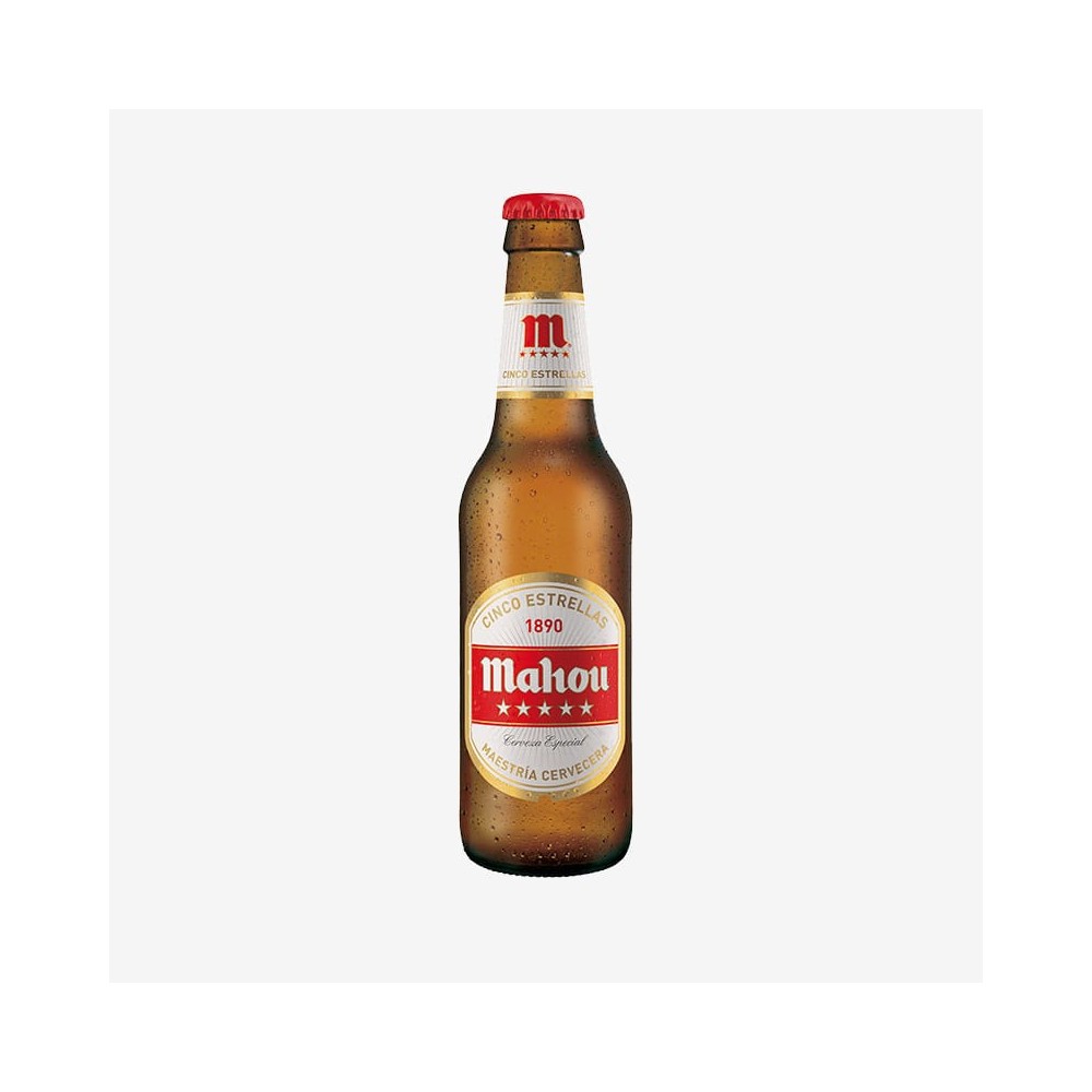 Cerveza RETORNABLE MAHOU 5 ESTRELLAS 1/3 CAJA 24U