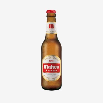 Cerveza RETORNABLE MAHOU 5 ESTRELLAS 1/3 CAJA 24U